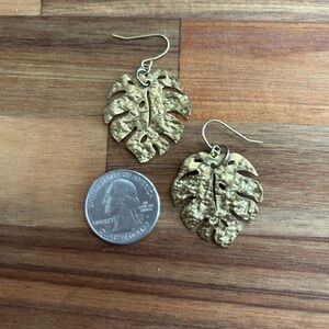 Faux Gold Leaf Earrings